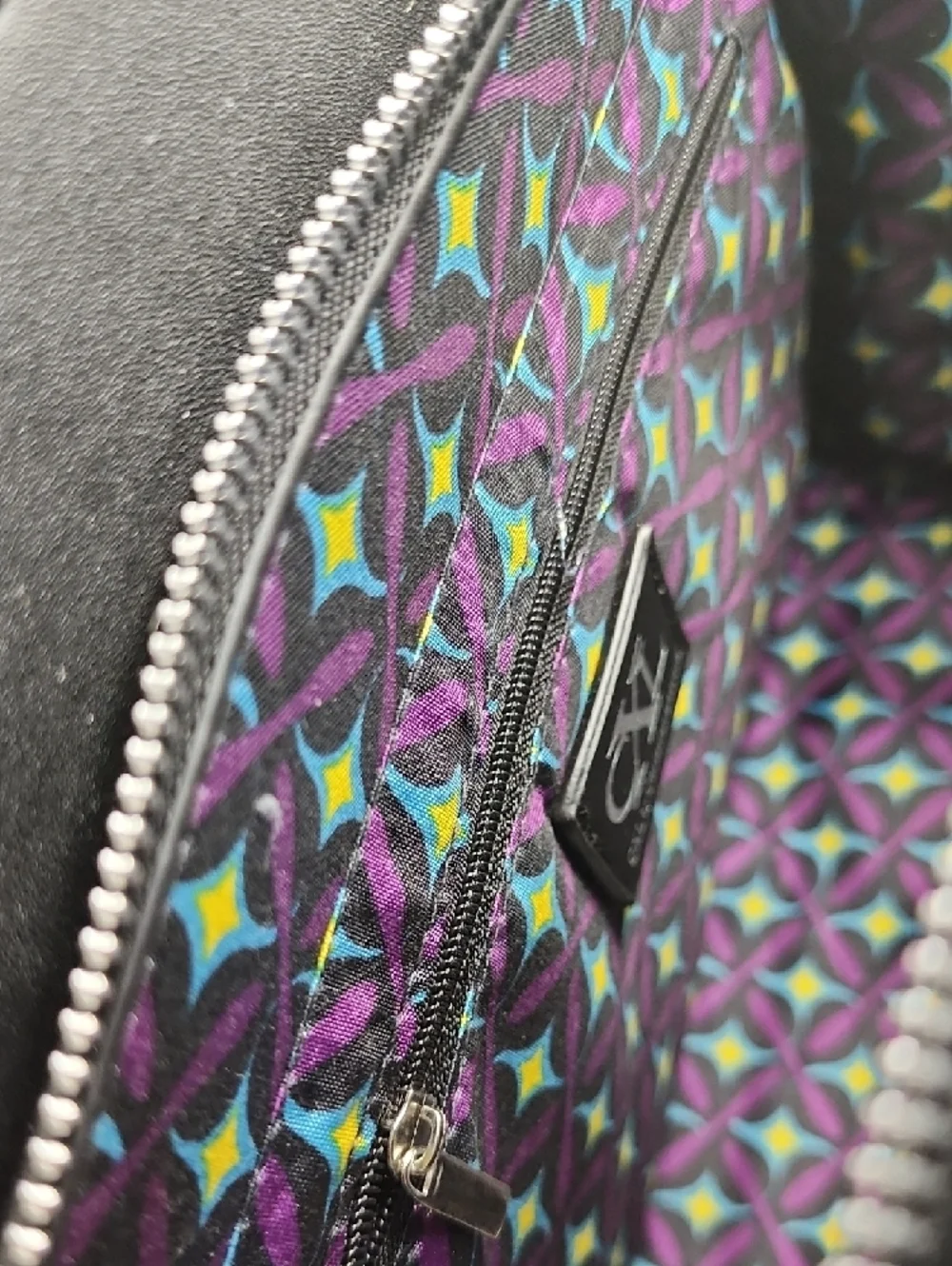 Christian Lacroix Black Satchel with Silver CXL Logo